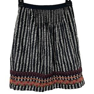 Anthropologie Edme & Esyllte Black and White Ribbon Trim Skirt Women’s Size 0